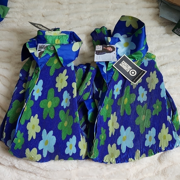 New NWT Sammy B X Target Floral Blue Green Ribbed Button Down Shirt XXL 2X - Picture 3 of 5